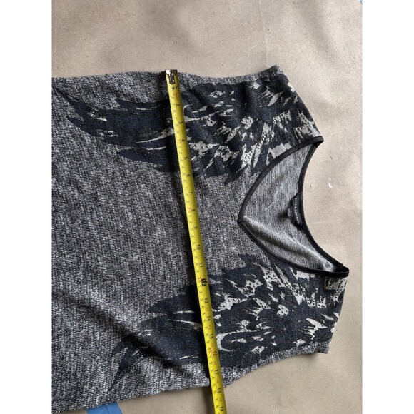 Rock & Republic Studded Angel Wings Y2K Sweater Tank Silver Metallic Knit Hi Low - Picture 5 of 7